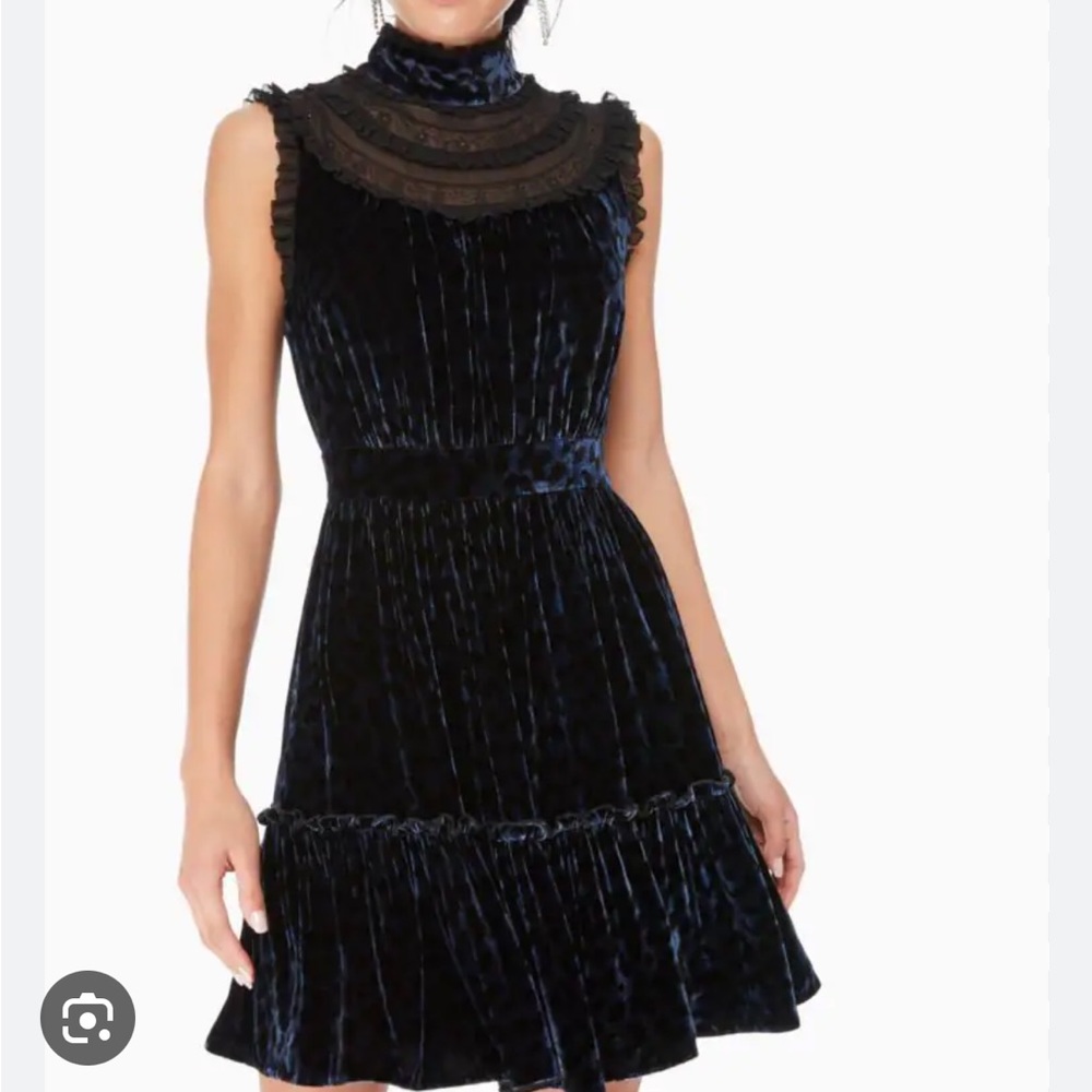 Kate Spade Velvet Leopard Print Fit and Flare Dress
